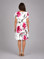 Monroe | Women's Layered Knee Length Dress | Flutter Sleeve Tiered Hem-Women Dress-Pick NewYork
