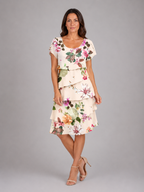 Monroe | Women's Layered Knee Length Dress | Flutter Sleeve Tiered Hem-Women Dress-Pick NewYork