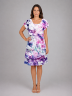 Monroe | Women's Layered Knee Length Dress | Flutter Sleeve Tiered Hem-Women Dress-Pick NewYork