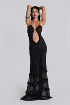 Monroe | Women’s Printed Maxi Dress | Cut Out Spaghetti Strap-Women Dress-Pick NewYork