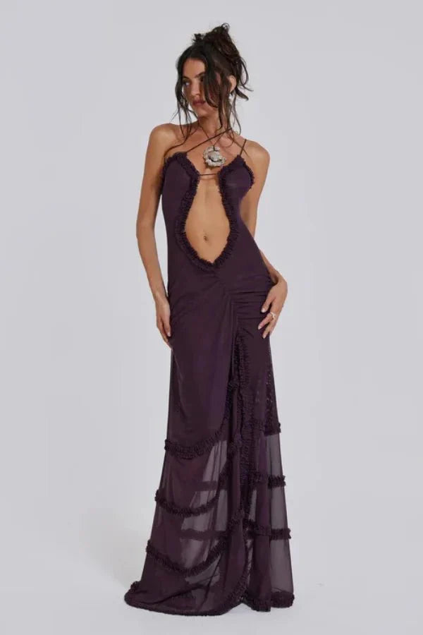 Monroe | Women’s Printed Maxi Dress | Cut Out Spaghetti Strap-Women Dress-Pick NewYork