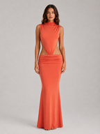 Noelle | Women's Cut Out Maxi Dress | High Neck Evening Event Dress-Women Dress-Pick NewYork