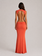 Noelle | Women's Cut Out Maxi Dress | High Neck Evening Event Dress-Women Dress-Pick NewYork
