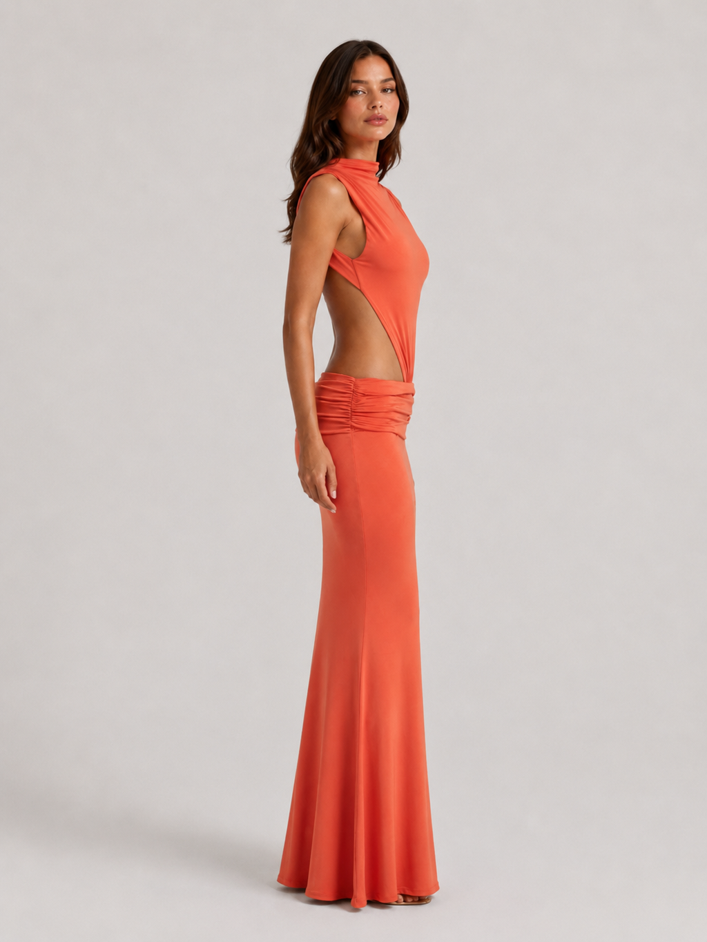 Noelle | Women's Cut Out Maxi Dress | High Neck Evening Event Dress-Women Dress-Pick NewYork