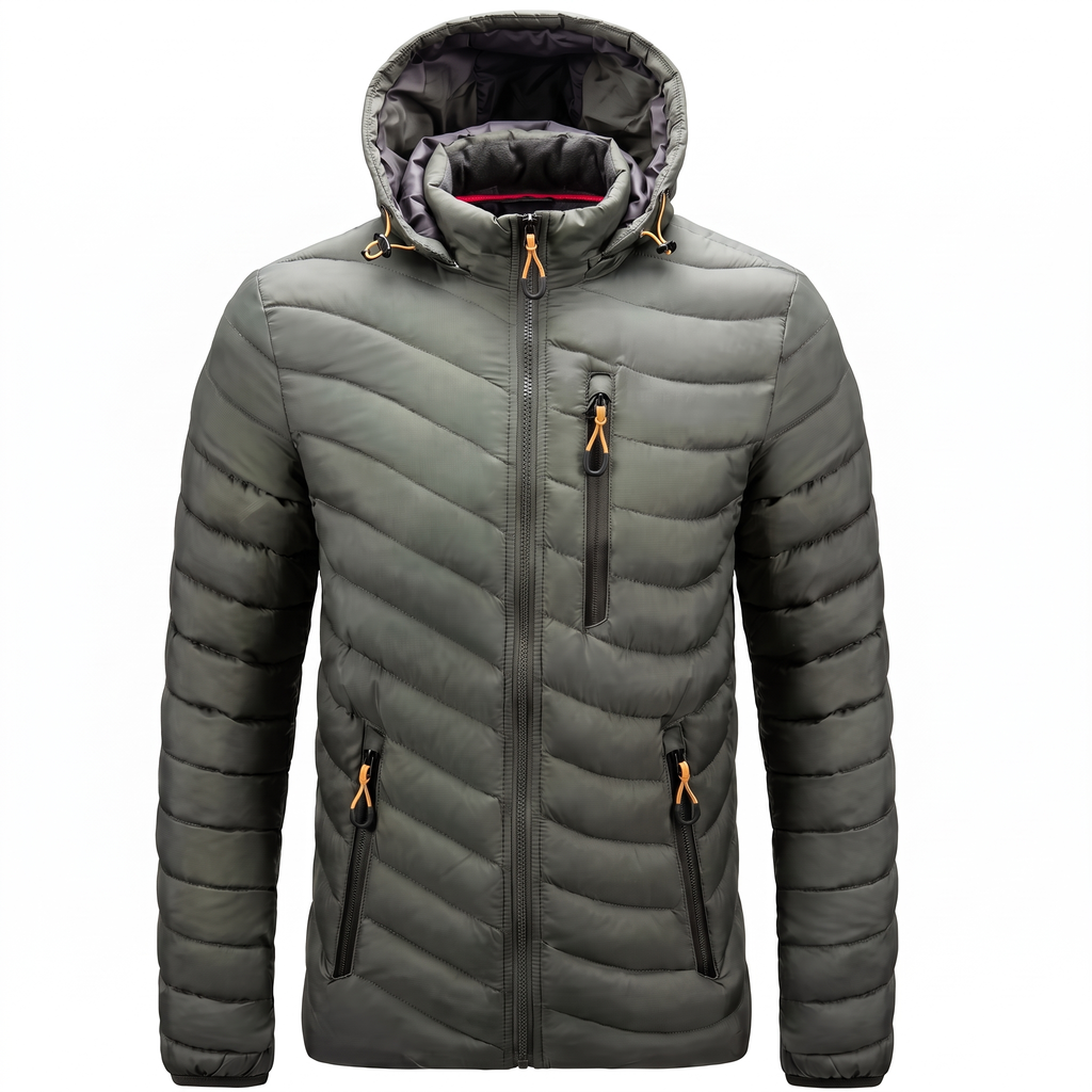 Owen | Men's Hooded Jacket | Quilted Panels-PNY