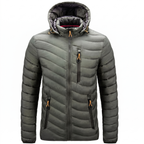 Owen | Men's Hooded Jacket | Quilted Panels-PNY