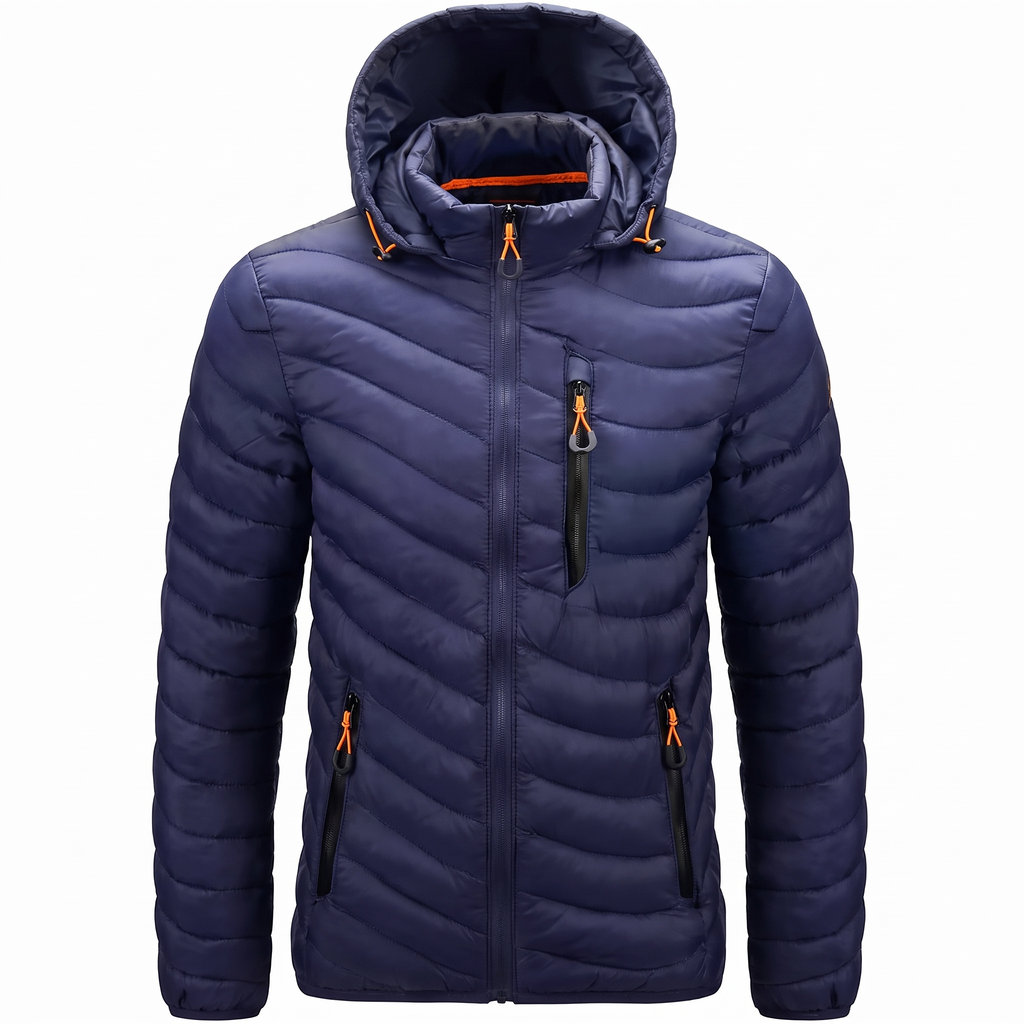Owen | Men's Hooded Jacket | Quilted Panels-PNY