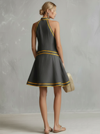 Penelope | Women’s Halter Mini Dress | Mock Neck Vacation Outfit-Women Dress-Pick NewYork