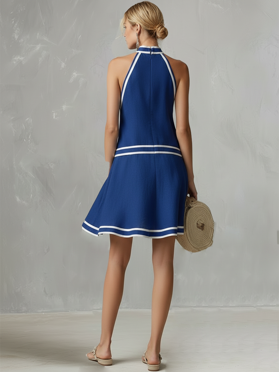 Penelope | Women’s Halter Mini Dress | Mock Neck Vacation Outfit-Women Dress-Pick NewYork