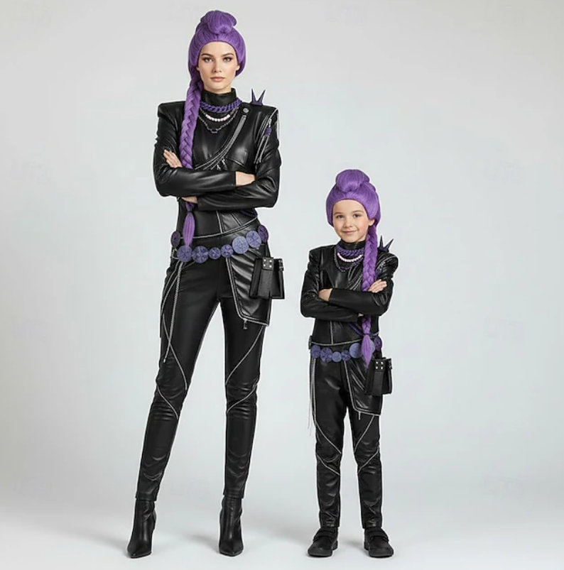 Phoenix | Women’s Performance Costume Set | Colorful Wig Chain Detail Costume Wear-Women Outfit Set-Pick NewYork