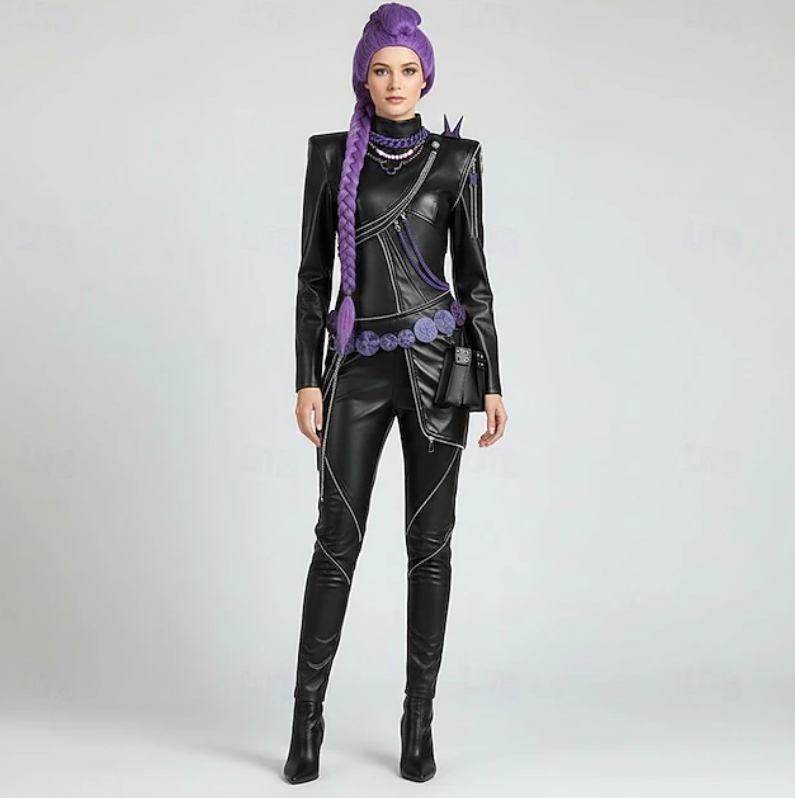 Phoenix | Women’s Performance Costume Set | Colorful Wig Chain Detail Costume Wear-Women Outfit Set-Pick NewYork