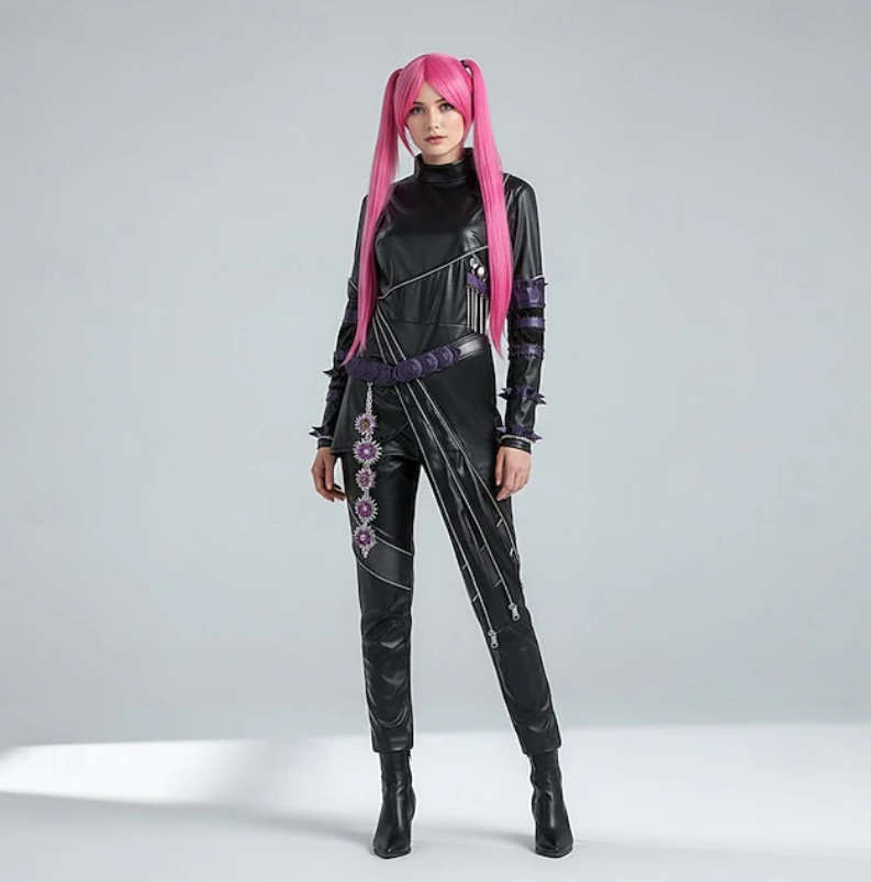 Phoenix | Women’s Performance Costume Set | Colorful Wig Chain Detail Costume Wear-Women Outfit Set-Pick NewYork