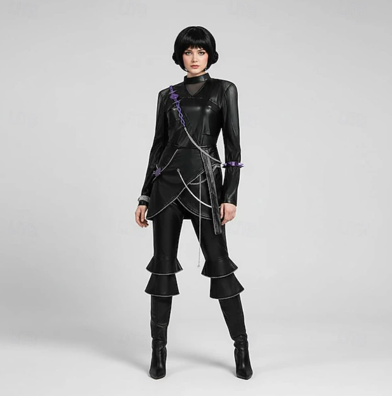 Phoenix | Women’s Performance Costume Set | Colorful Wig Chain Detail Costume Wear-Women Outfit Set-Pick NewYork
