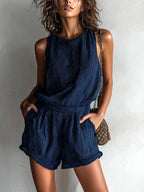 Piper | Women’s Sleeveless Jumpsuit | Pocket Vacation Outfit-Women Jumpsuit-Pick NewYork