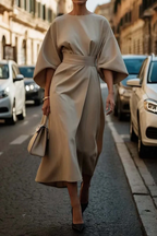 Amara | Women's Kimono-Sleeve Dress | Belted Waist · PNY