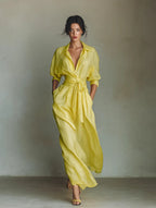 Amelia | Women's Collared Maxi Dress | Tie Waist · PNY