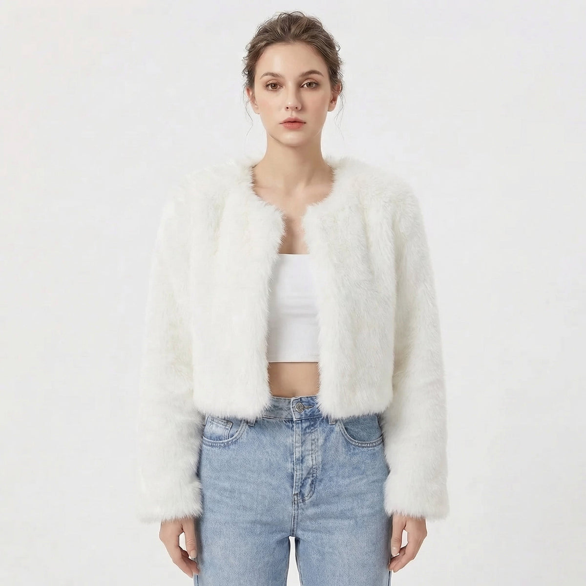 Amelia | Women's Cropped Jacket | Open Front · PNY