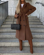 Amelia | Women's Longline Coat | Double-Breasted · PNY
