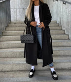 Amelia | Women's Longline Coat | Double-Breasted · PNY