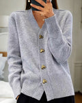 Amelia | Women's V-Neck Cardigan | Heart Buttons
