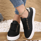 Bailey | Women's Lace-Up Sneakers | Quilted Panels · PNY