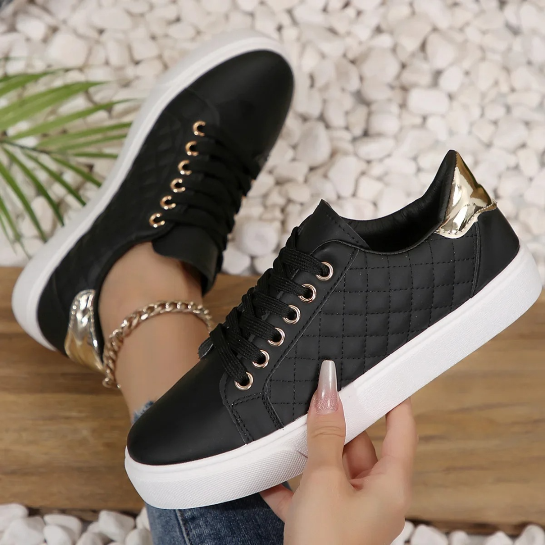 Bailey | Women's Lace-Up Sneakers | Quilted Panels · PNY