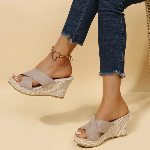 Bianca | Women's Wedge Sandals | Crossover Strap · PNY