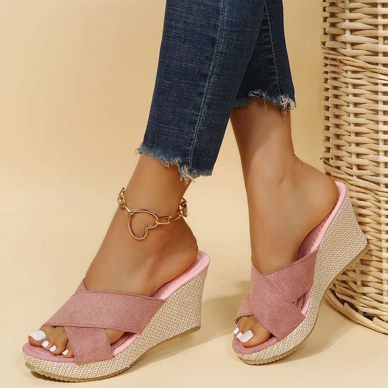 Bianca | Women's Wedge Sandals | Crossover Strap · PNY