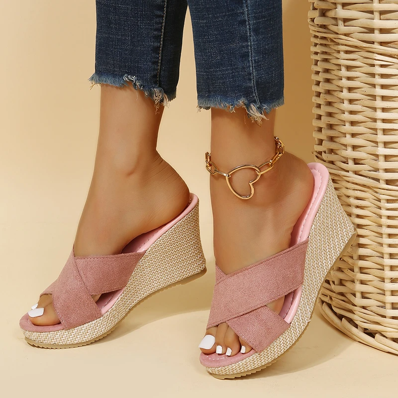 Bianca | Women's Wedge Sandals | Crossover Strap · PNY