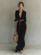 Brooke | Women's Collared Maxi Dress | Belted Waist · PNY