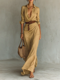 Brooke | Women's Collared Maxi Dress | Belted Waist · PNY