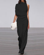 Camille | Women's One-Shoulder Jumpsuit | Wide-Leg · PNY