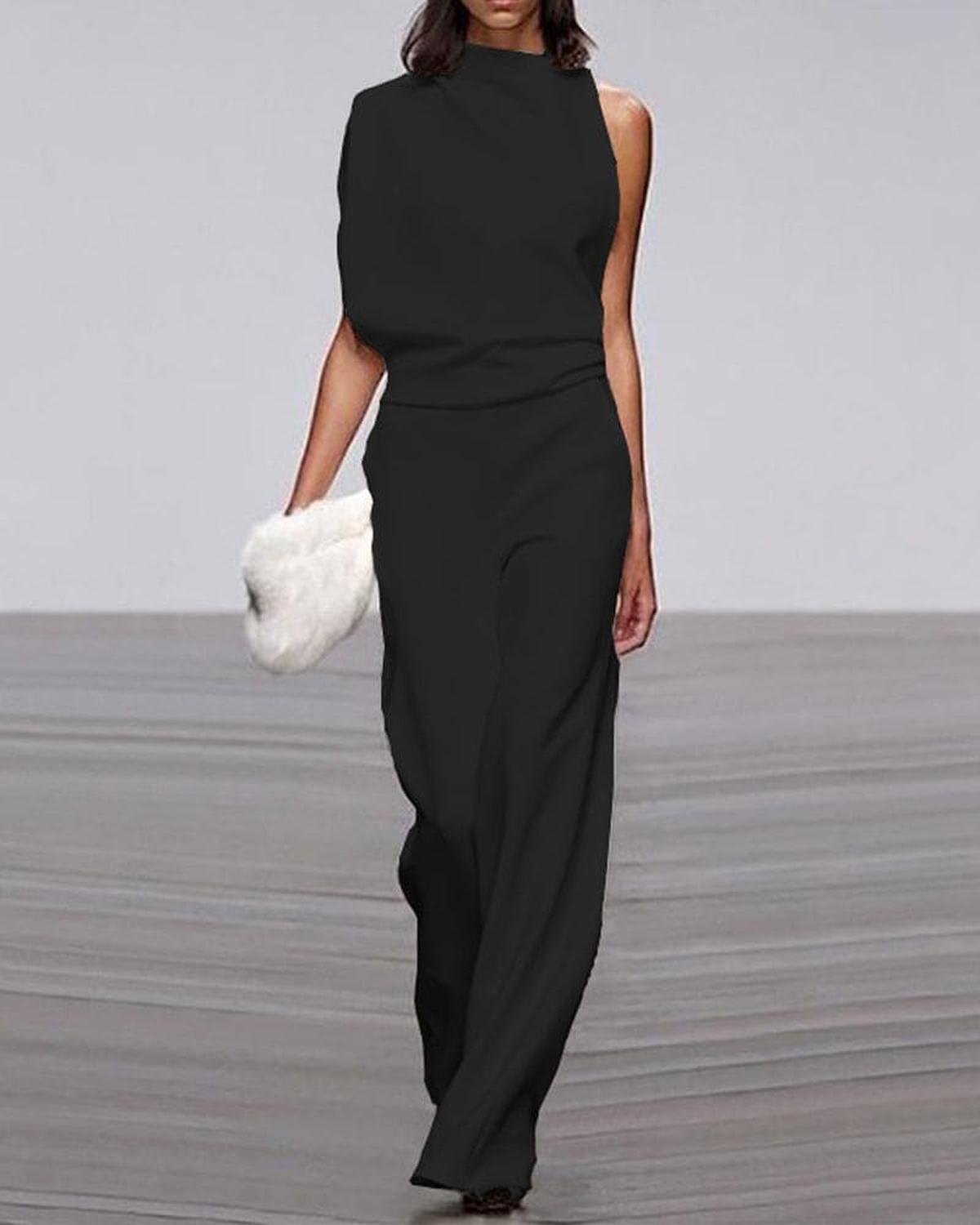 Camille | Women's One-Shoulder Jumpsuit | Wide-Leg · PNY