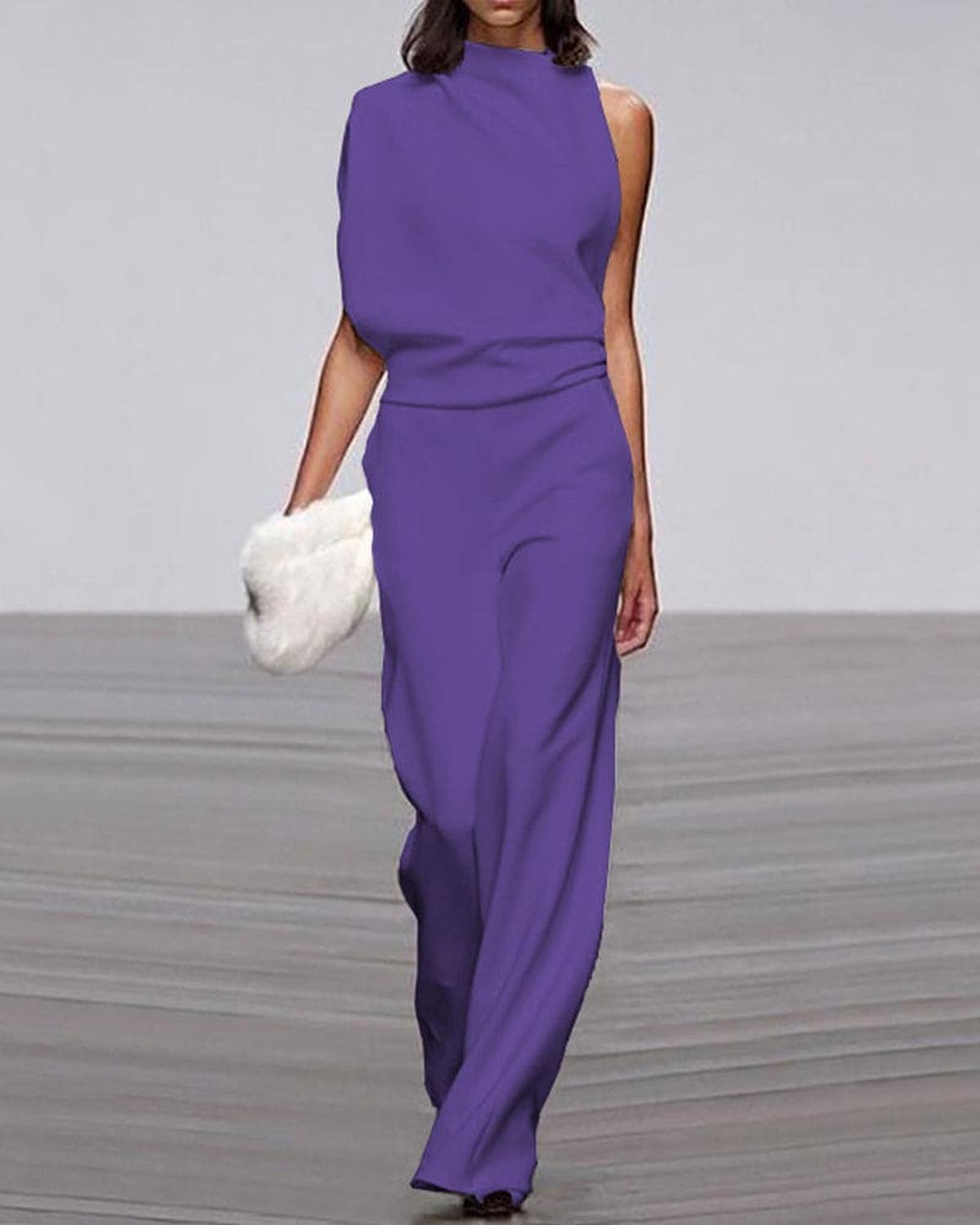 Camille | Women's One-Shoulder Jumpsuit | Wide-Leg · PNY