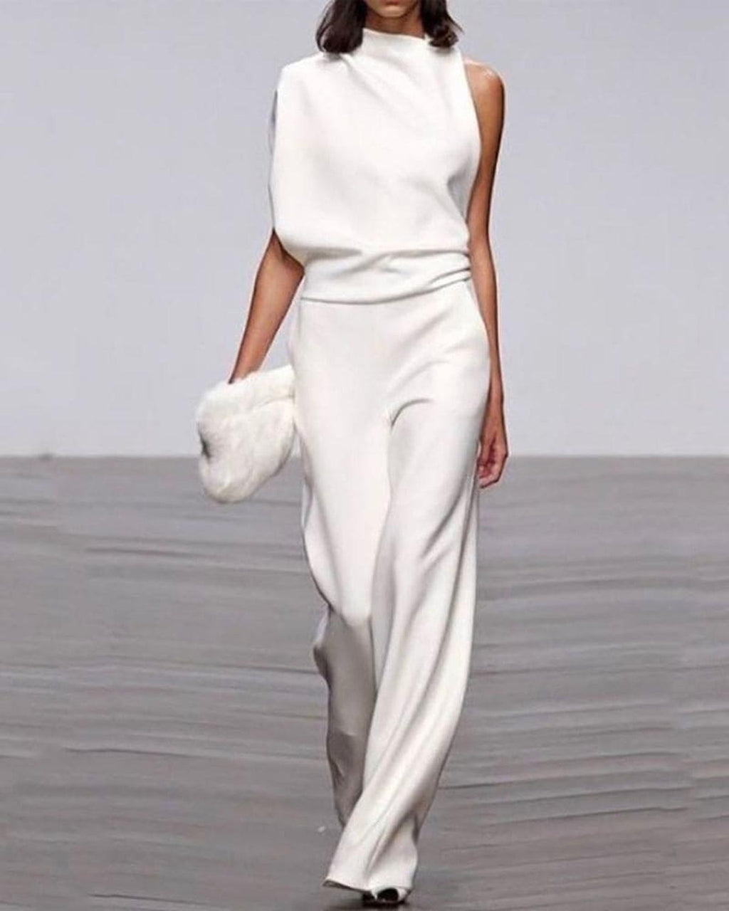 Camille | Women's One-Shoulder Jumpsuit | Wide-Leg · PNY