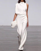 Camille | Women's One-Shoulder Jumpsuit | Wide-Leg · PNY