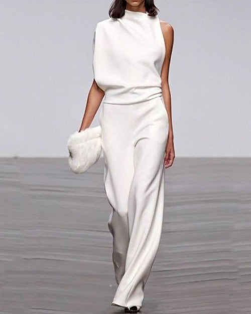 Camille | Women's One-Shoulder Jumpsuit | Wide-Leg · PNY
