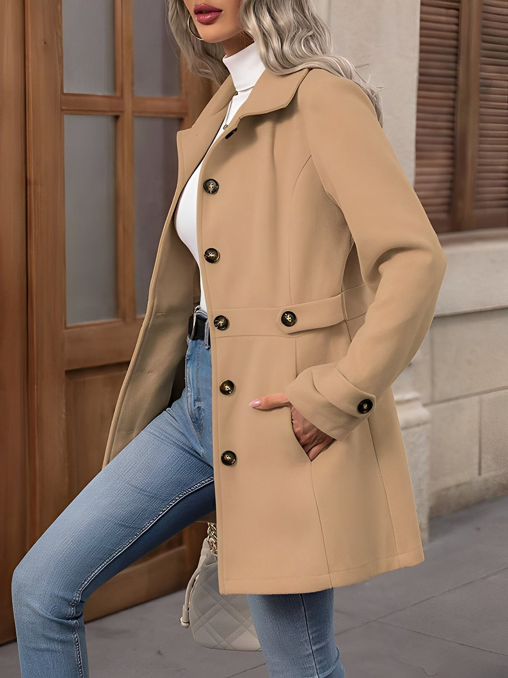Camille | Women's Single-Breasted Trench Coat | Button Front · PNY