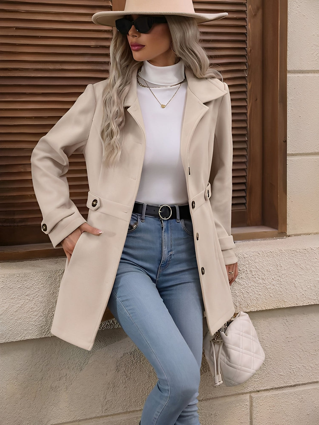 Camille | Women's Single-Breasted Trench Coat | Button Front · PNY