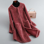 Charlotte | Women's Collarless Coat | Shearling · PNY