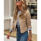 Charlotte | Women's Collarless Jacket | Tweed · PNY