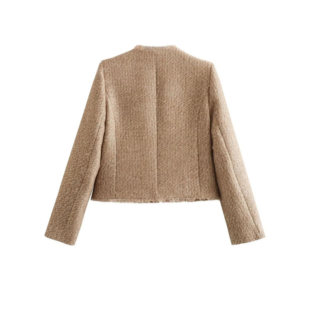 Charlotte | Women's Collarless Jacket | Tweed · PNY