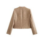 Charlotte | Women's Collarless Jacket | Tweed · PNY