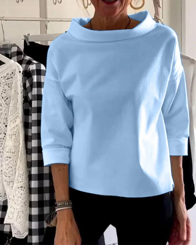 Charlotte | Women's Cowl-Neck Top | Three-Quarter Sleeve · PNY