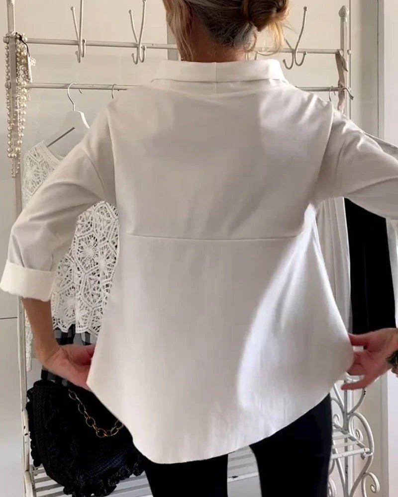 Charlotte | Women's Cowl-Neck Top | Three-Quarter Sleeve · PNY