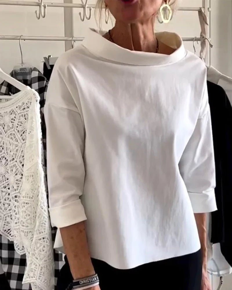 Charlotte | Women's Cowl-Neck Top | Three-Quarter Sleeve · PNY
