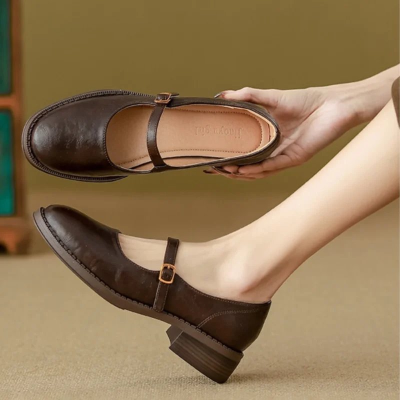 Charlotte | Women's Mary Jane Flats | Buckle Strap · PNY