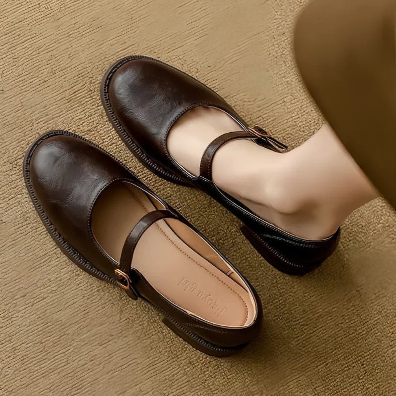 Charlotte | Women's Mary Jane Flats | Buckle Strap · PNY