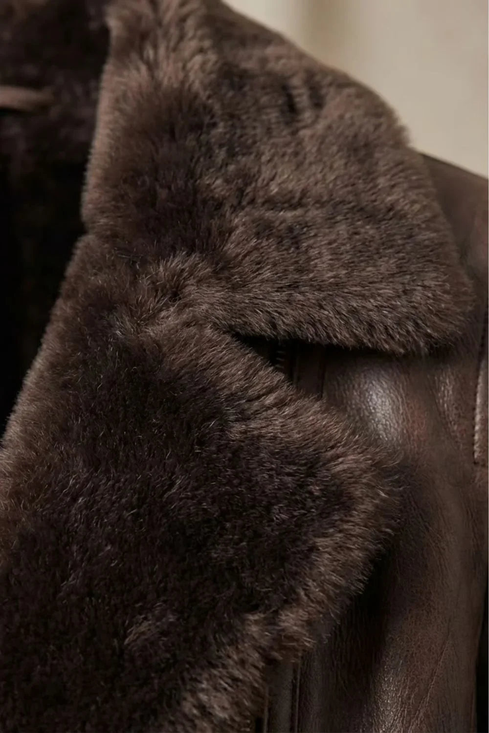 Charlotte | Women's Zip-Up Leather Jacket | Shearling Collar · PNY