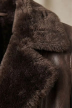Charlotte | Women's Zip-Up Leather Jacket | Shearling Collar · PNY